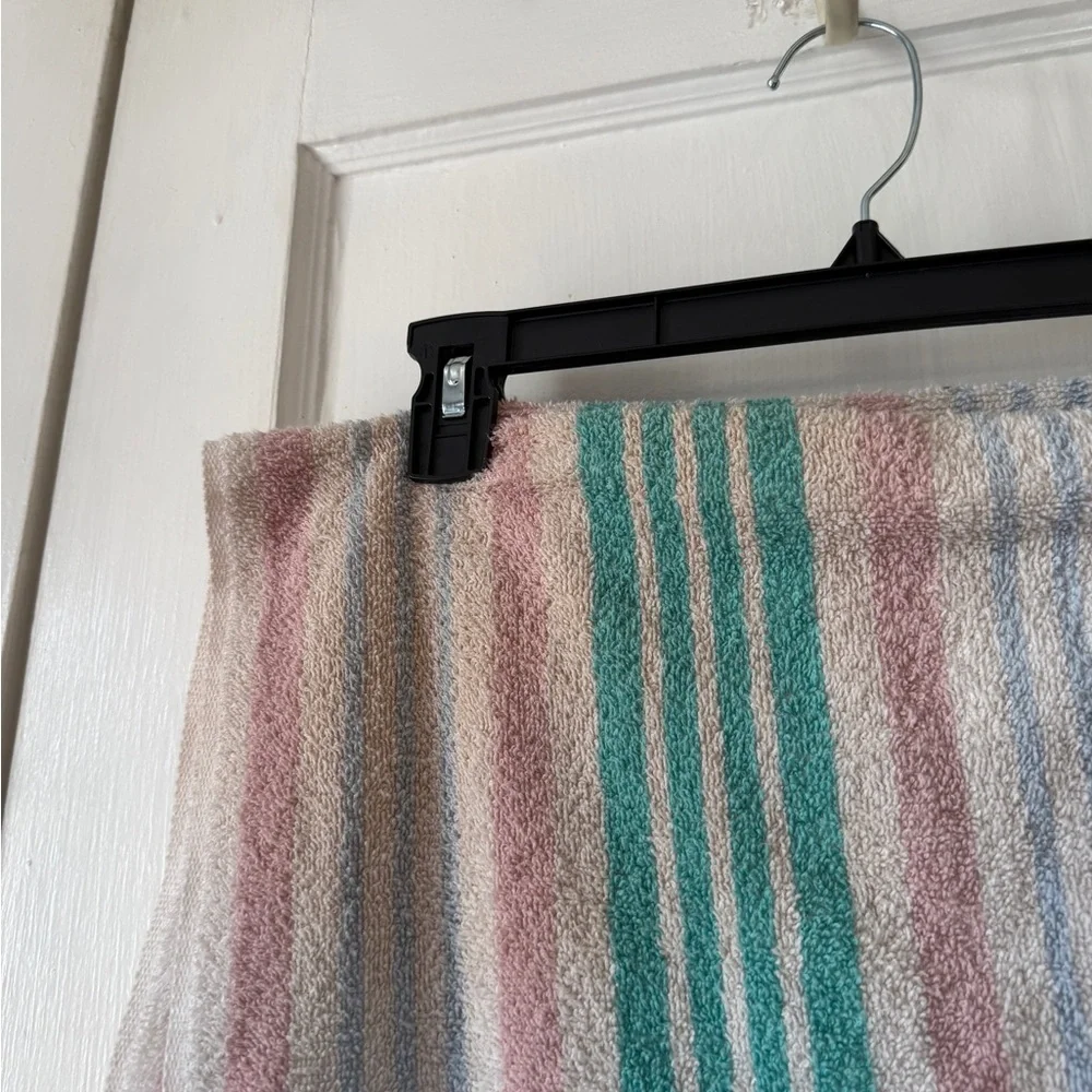 Vintage pink and green towel